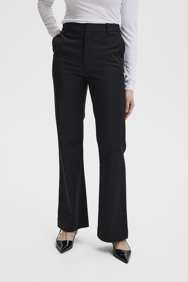 MINIMALIST HIGH-WAIST TROUSERS - Black