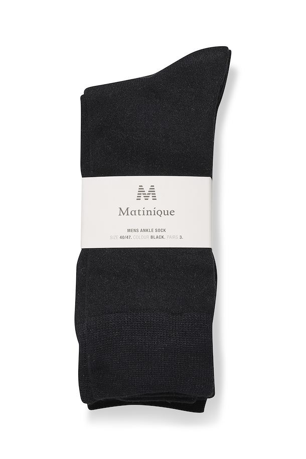 Black Sokker 3-Pak fra Matinique – Køb 3-Pak fra str. ONE her