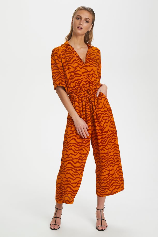 Burnt Orange Animal Print Jumpsuit from Soaked in Luxury – Shop Burnt ...