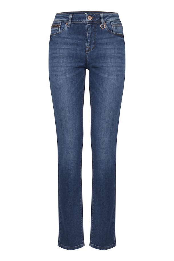 Medium Denim PZSANDRA Hw Jeans Straight Leg fra Pulz Jeans – Køb Medium Blue Denim PZSANDRA Jeans Straight Leg fra str. 25-35 her