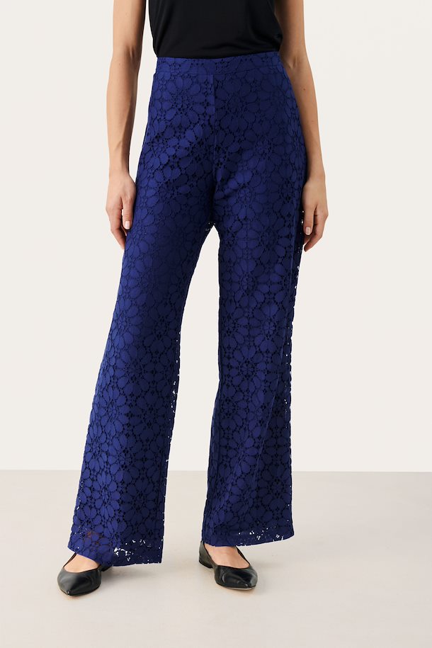 Lace high-waisted trousers