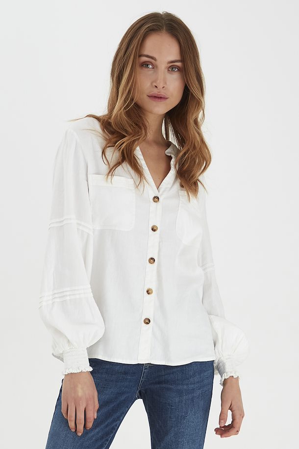 White skjorte fra Pulz Jeans – White Sand Langærmet skjorte fra str. XS-XXL